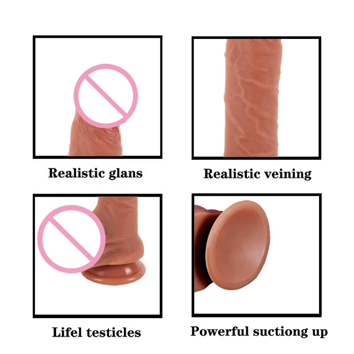 10 Inch Realistic Silicone Dildos with Strong Base Suction Cup Real Dildo Fake Penis Sex Toys