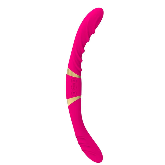 12 Frequency Silicone Flexible Dildo Double Motor Vibrating Lesbian Double Ended Vibrator