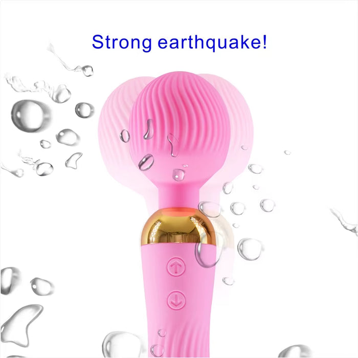 18 Speed Double Heads Vibrating G Spot Vaginal Clitoris Massage Dildo Vibrator Av Magic Massager Wand