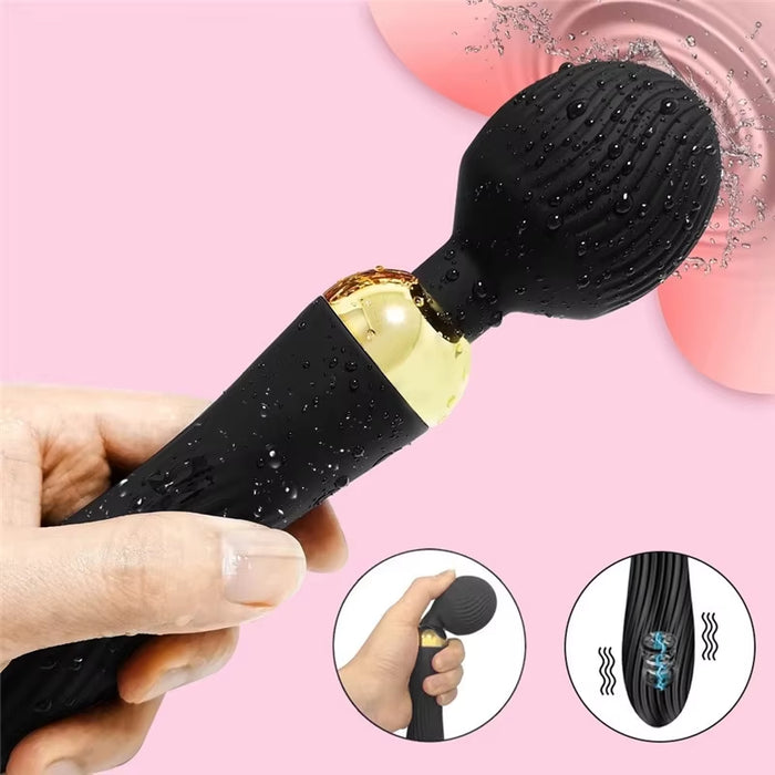 18 Speed Double Heads Vibrating G Spot Vaginal Clitoris Massage Dildo Vibrator Av Magic Massager Wand
