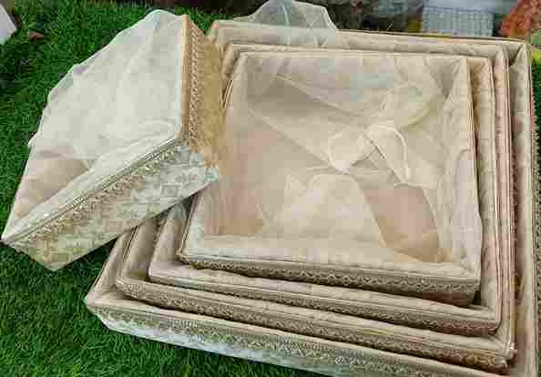 5 Set Gold Square Jari Laces Baskets