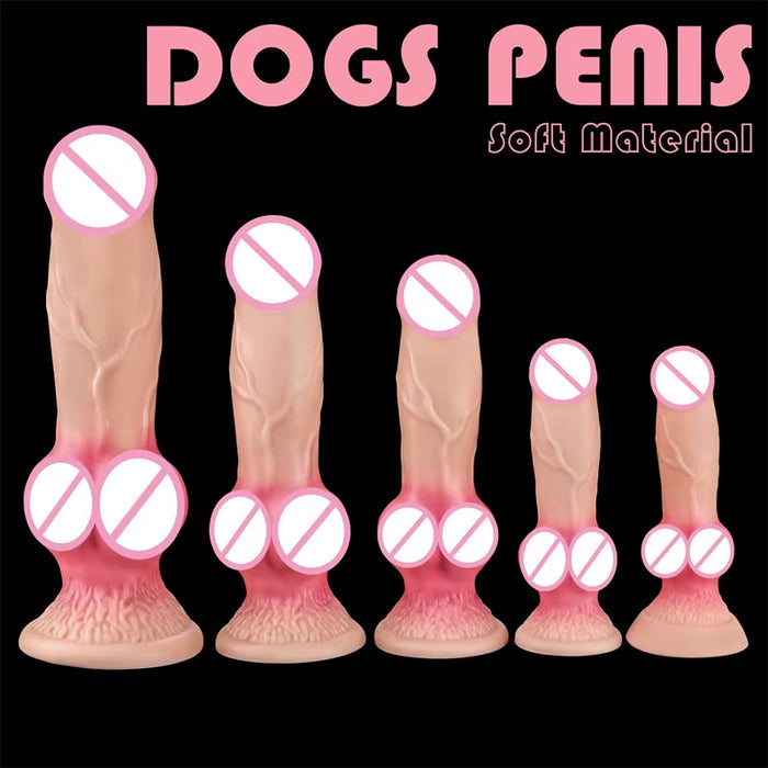 5 Size Dildo Feminino Masturbation Suction Cup Big Cock Realistic Animal Dog Dildo for Women and men