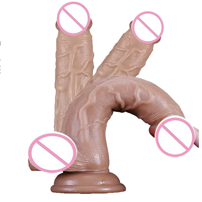 8 Inch Female Masturbator Penises Sex Toys Pvc Soft Lifelike Realistic Dildo