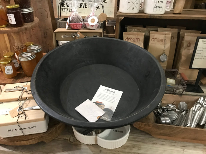 JC and Rollie® Found Natural Wooden Round Dough Bowl, Large