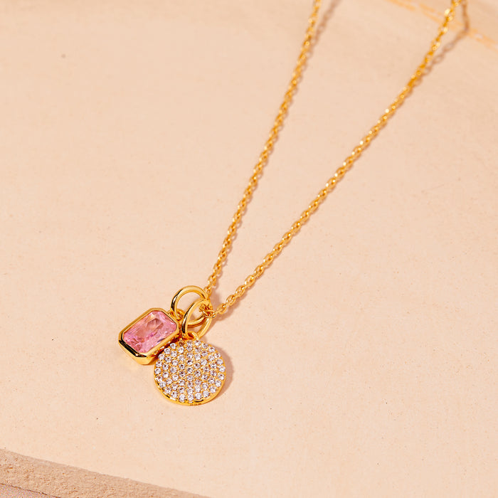 Adeline Charm Birthstone Necklace