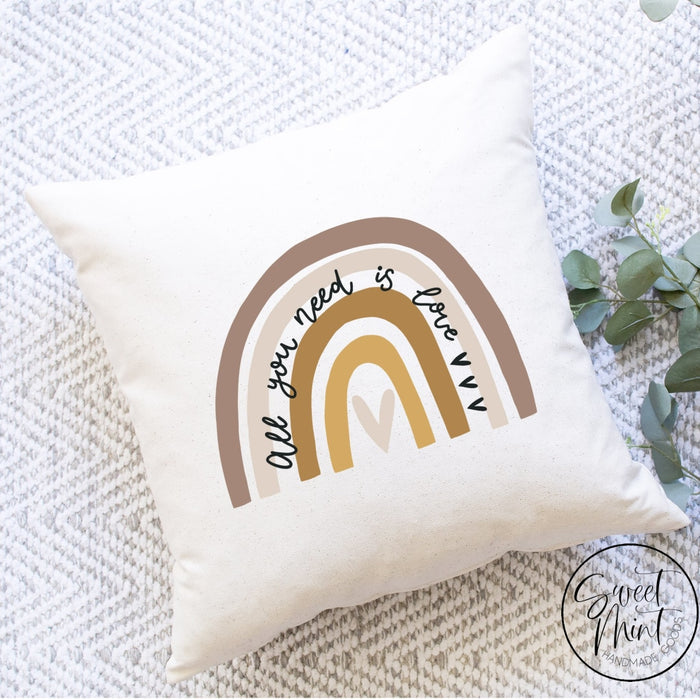 All You Need Is Love Rainbow Pillow Cover - 16X16