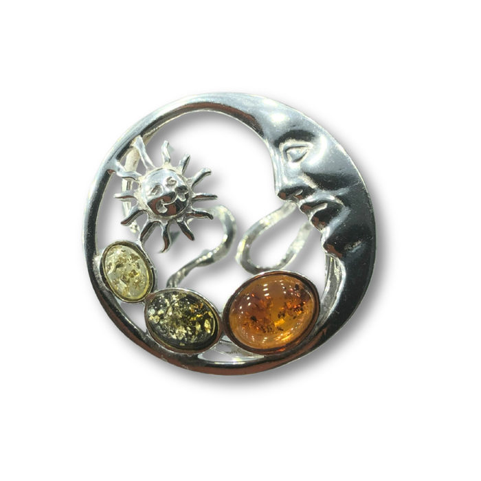 Amber Moon & Sun Ring