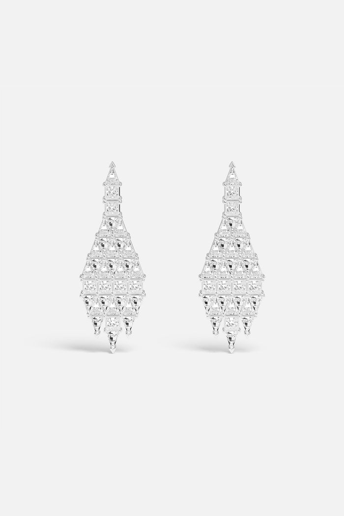 APM Earrings, cascading brilliance with a bold, architectural allure.