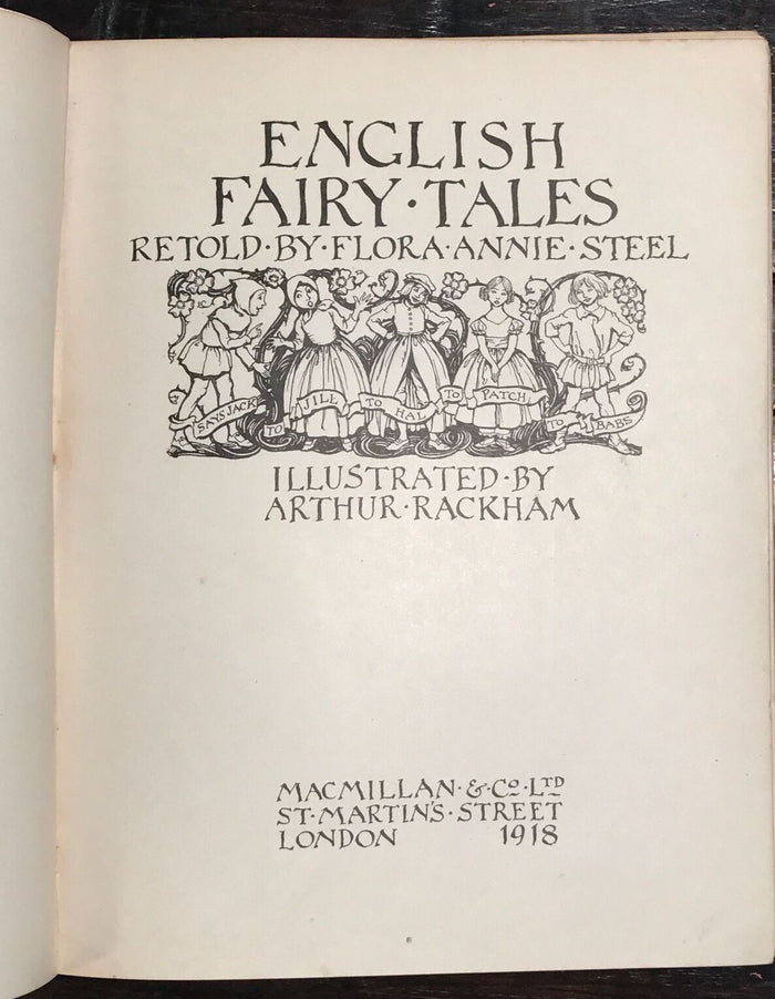 ARTHUR RACKHAM - ENGLISH FAIRY TALES - 1st Ed, 1918 ILLUSTRATED FAIRYTALES