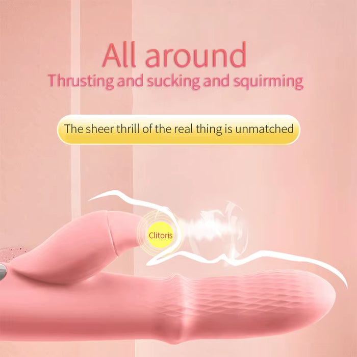 Automatic Telescopic Dildo Vibrating Vaginal Massage Rod G-Point Suction Vibrator Adult Sex Toy