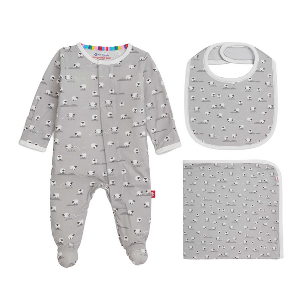 *BAA BAA BABY GREY MODAL 3PC GIFT SET NB