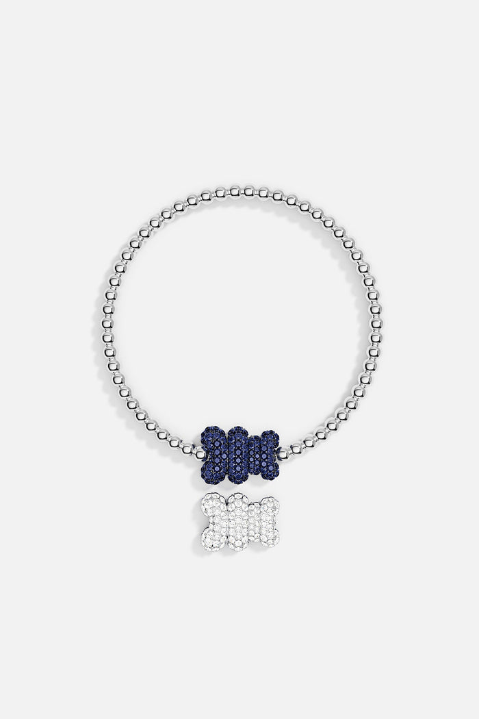 APM Beaded Bracelet with interchangeable charms, a playful twist of midnight blue and shimmer.