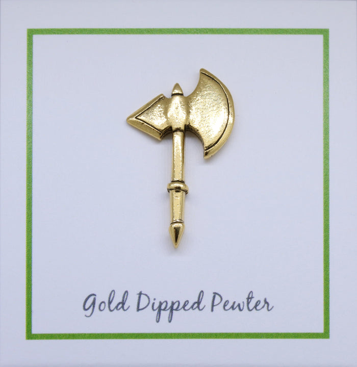 Battle Axe Gold Lapel Pin