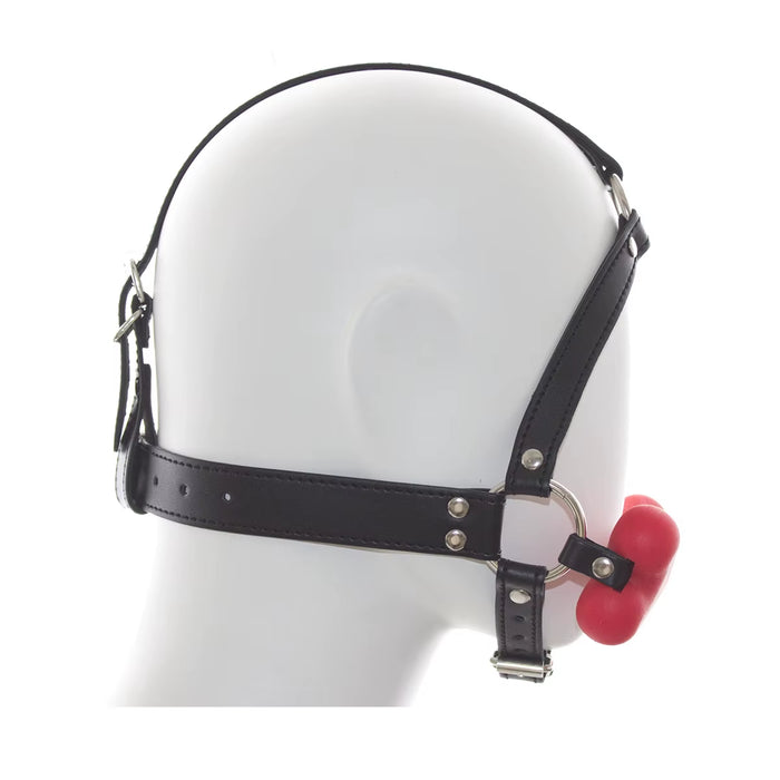 Bondage Head Hood Harness Dog Bone Gag