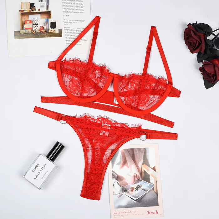Bra & Briefs Set Sexy Lace Sexy Lingerie Set Ladies Underwear Bra Lingerie for Women