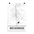 Breckenridge Street Map Poster White