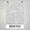 Broad Peak Topographic Map Art