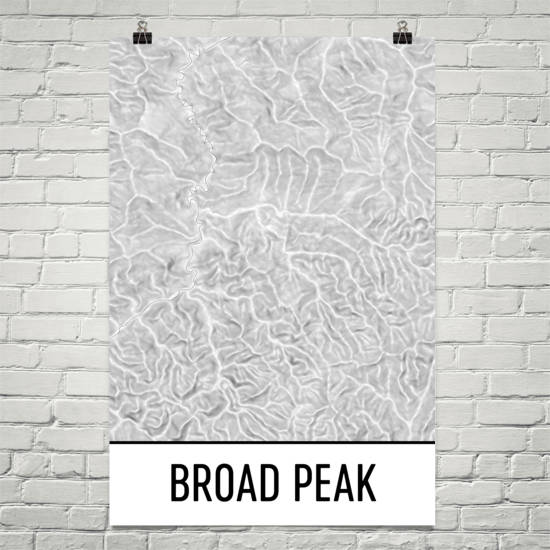 Broad Peak Topographic Map Art