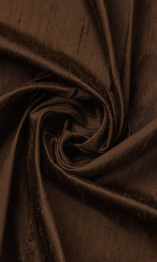 Dupioni Silk Home Décor Fabric By the Metre (Brown)