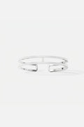 APM double-row cuff bracelet in rhodium finish, effortlessly modern and quietly radiant.