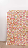 Fleur De Lis Print Home Décor Fabric By the Metre (Orange/ Purple)