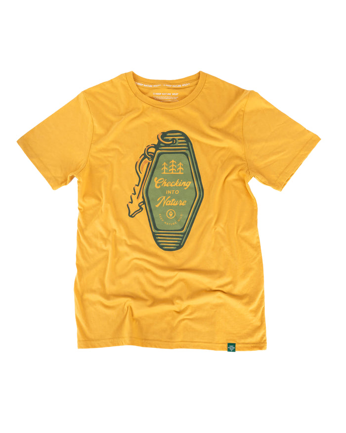 Checking Into Nature | Unisex Tee | Mustard