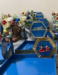 Chhab decoration tray in red MDF - full view