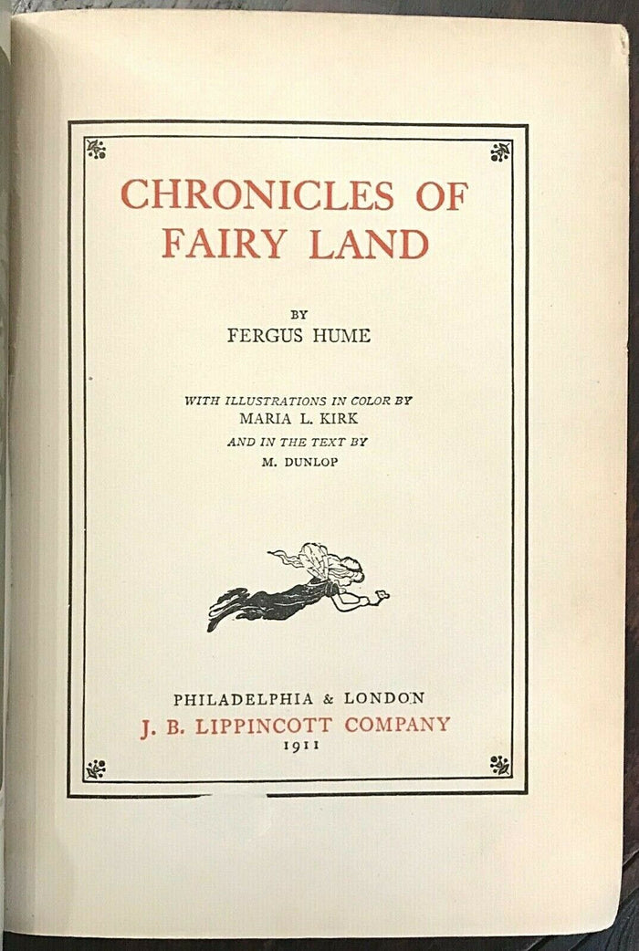CHRONICLES OF FAIRY LAND - Hume, 1911 SCARCE ILLUSTRATED FAIRYTALES ELVES GNOMES