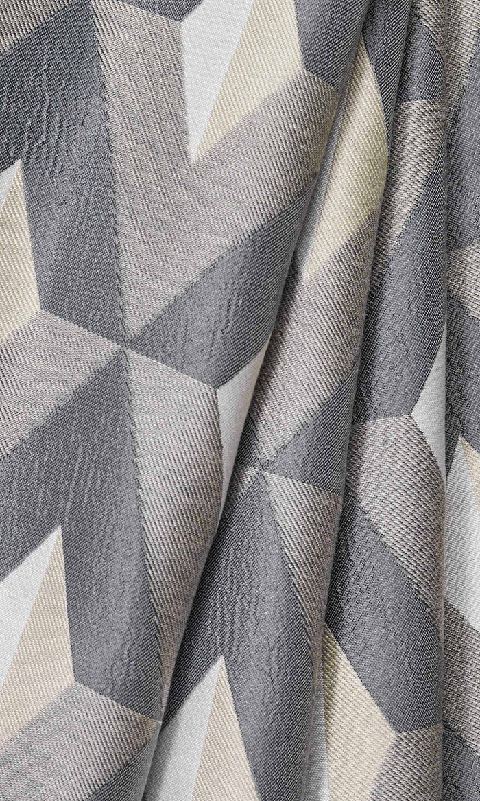 Geometric Window Treatments Fabric By the Metre (Brown/ Gray/ White)