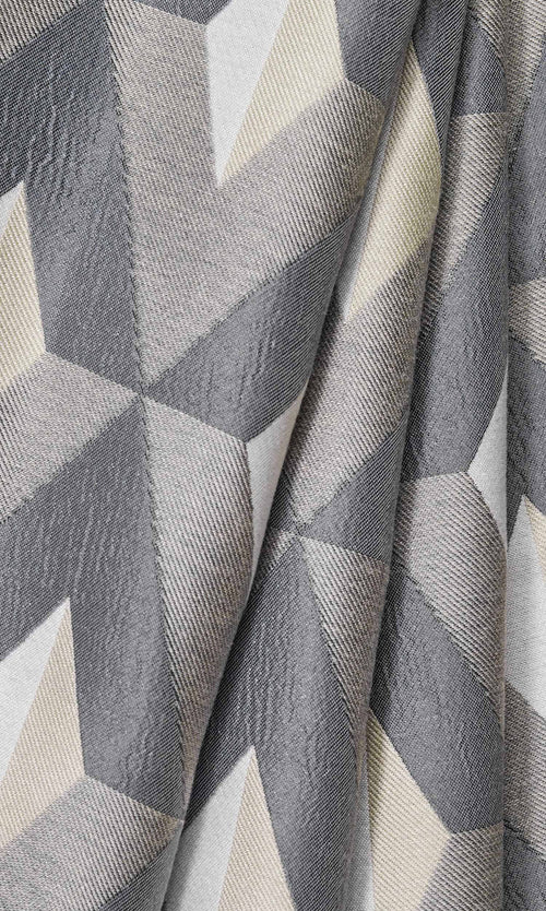 Geometric Window Treatments Fabric By the Metre (Brown/ Gray/ White)