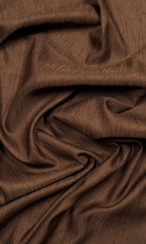 Silk Blend Window Treatments Fabric By the Metre (Coffee Brown)