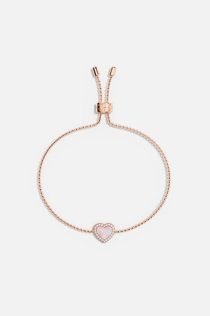 APM Heart Bracelet in rose color, a delicate whisper of romance.