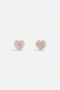 APM Heart Earrings, a tender rose glow whispering pure romance.