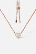APM Heart Necklace in rose color, a tender glow of romance.