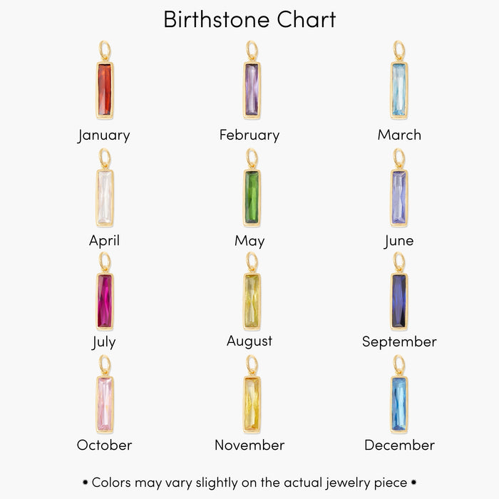 Colette Birthstone Elongated Initial Necklace