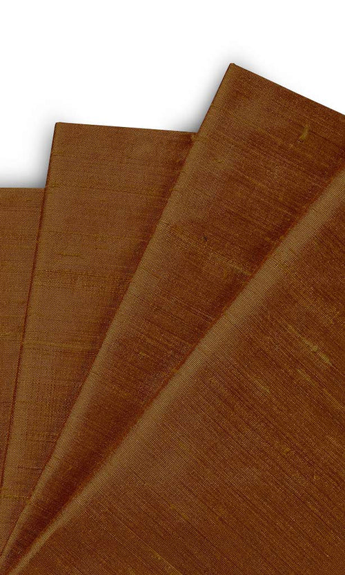 Pure Silk Window Treatments Fabric By the Metre (Copper Orange)