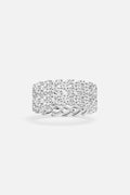 APM Ring in rhodium finish, a shimmering statement of effortless modern elegance.