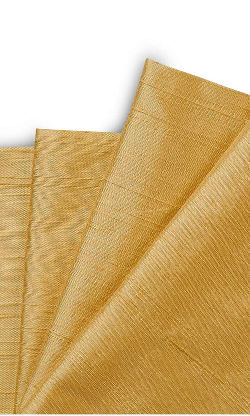Pure Silk Window Treatments Fabric By the Metre (Golden Yellow)