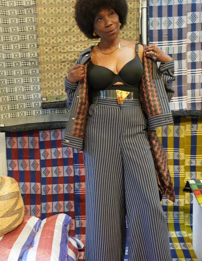 Cropped Diagne Pin Striped Jacket