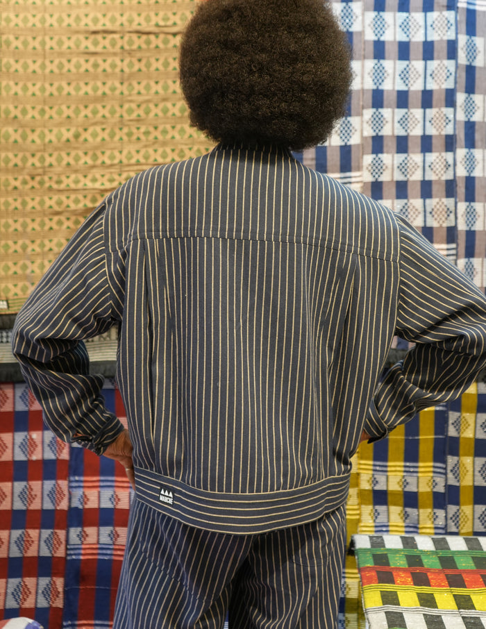 Cropped Diagne Pin Striped Jacket