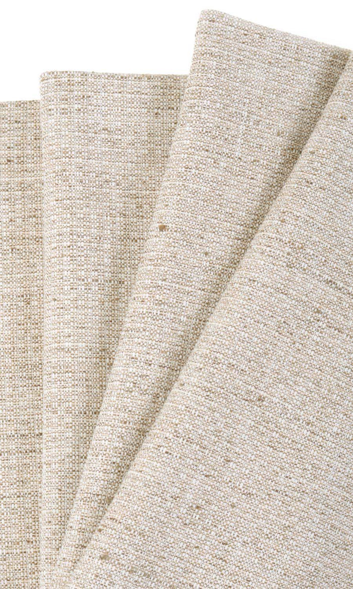 Textured Poly-Cotton Fabric Material By the Metre (Beige/ Cream)