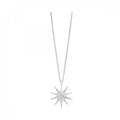Diamond Starburst Pendant in Sterling Silver