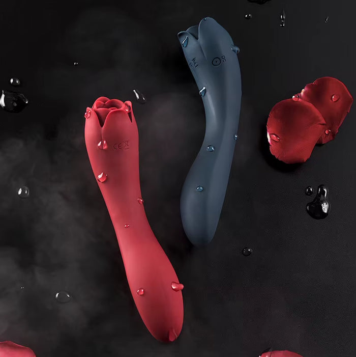 Dora Sex Toy G- Spot Tongue Licking Rose Flower Wand Vibrator