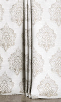 Damask Poly-Cotton Home Décor Fabric By the Metre (Cream/ Pale Beige)