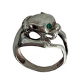 E S T A T E // panther pretty / sterling silver wrap around panther ring with emerald eyes and CZ collar