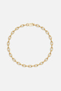 APM Bracelet in gold color, delicate links shimmering with effortless modern elegance.