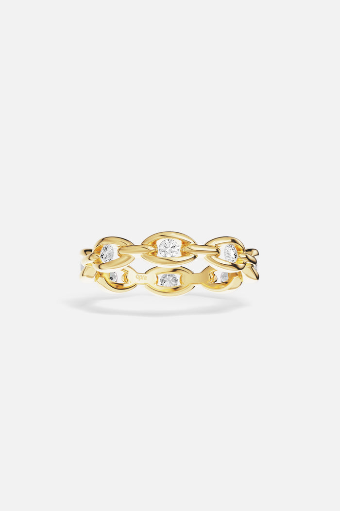 APM Chain Ring in golden color, luminous links for effortless everyday radiance.