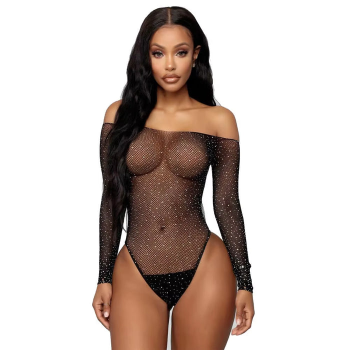 Female Sex Underwear Hot Diamond Jumpsuit Uniform Seductive Mesh Sexy Lingerie for Women