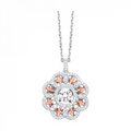 Flower Pendant in Sterling Silver with CZ
