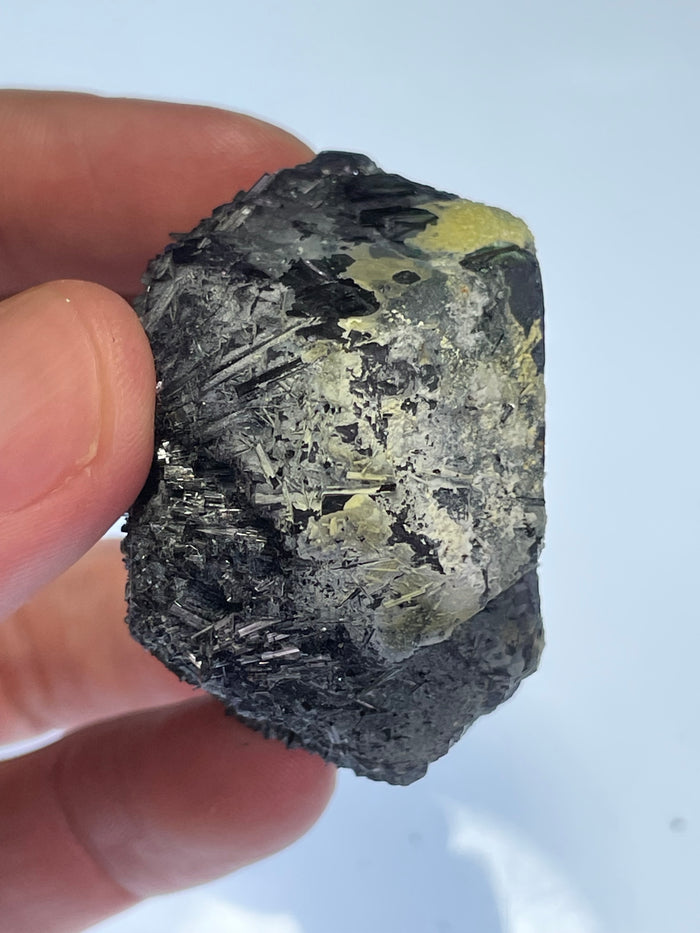 Fluorite with Black Tourmaline and Hyalite Opal from Erongo Mountain, Erongo Region, Namibia